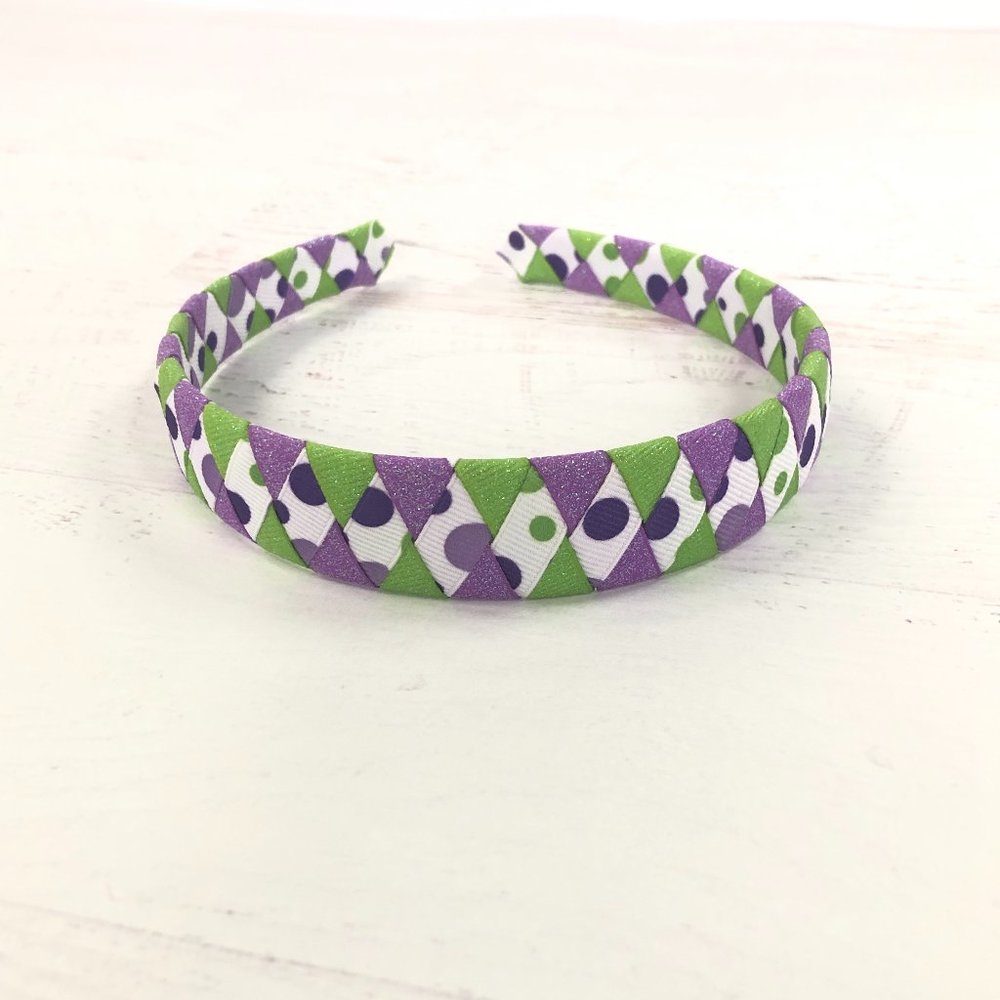 Woven Girls/Woman Headband, Polka Dot, Diamond Pattern